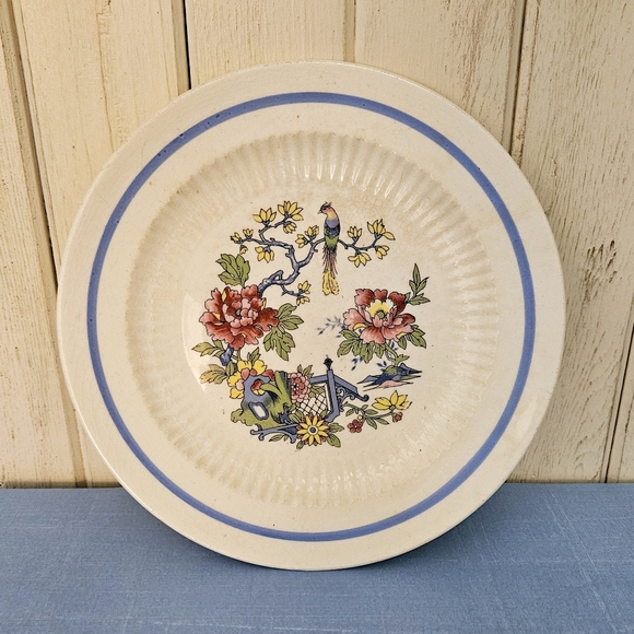 Vintage Plate with Flowering Tree Design - Picture 9 of 13